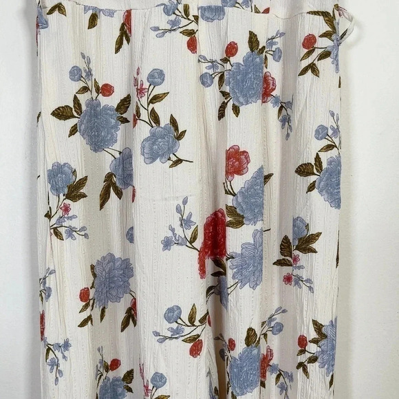 American Eagle White  Floral Wrap Front Wide Leg Jumpsuit - Picture 12 of 14